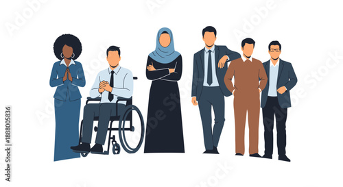 Unified Professional Team Embracing Global Workplace Diversity and Inclusion