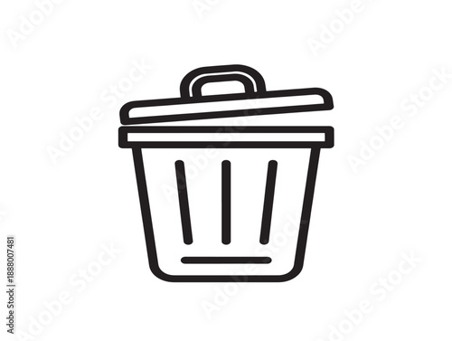 Minimalist trash can icon