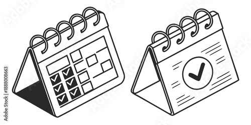 Two calendars displaying tasks and completion