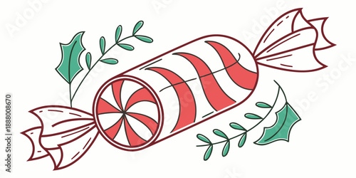 Holiday candy cane illustration