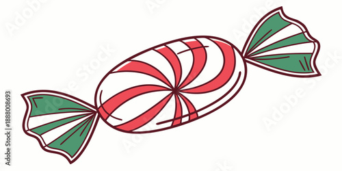 Striped candy wrapped in twist