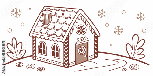 Delightful gingerbread house in winter