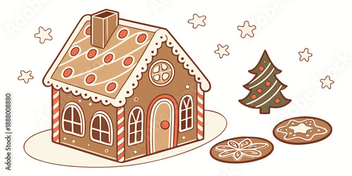 Delightful gingerbread house and cookies