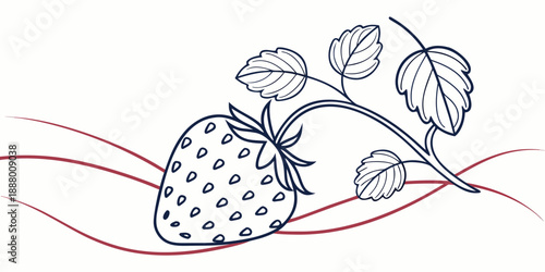 Single strawberry on vine