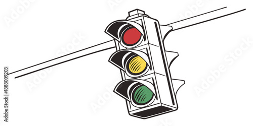 Traffic signal displaying red light