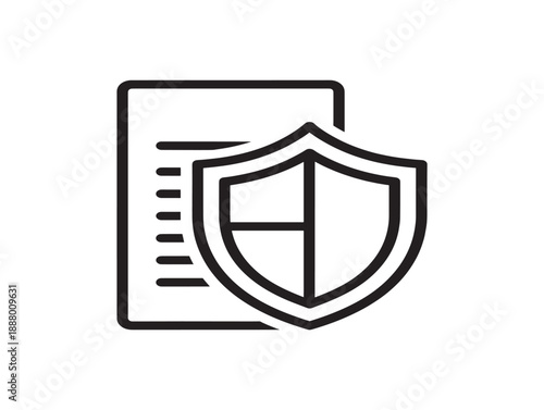 Secure document icon with shield