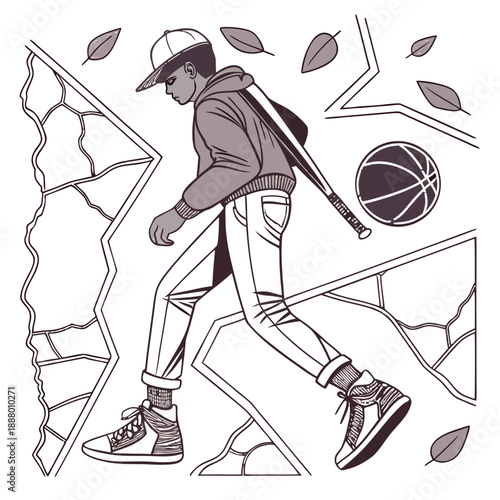 Abstract Broken Fragments & Shattered Pieces Collage Graphics