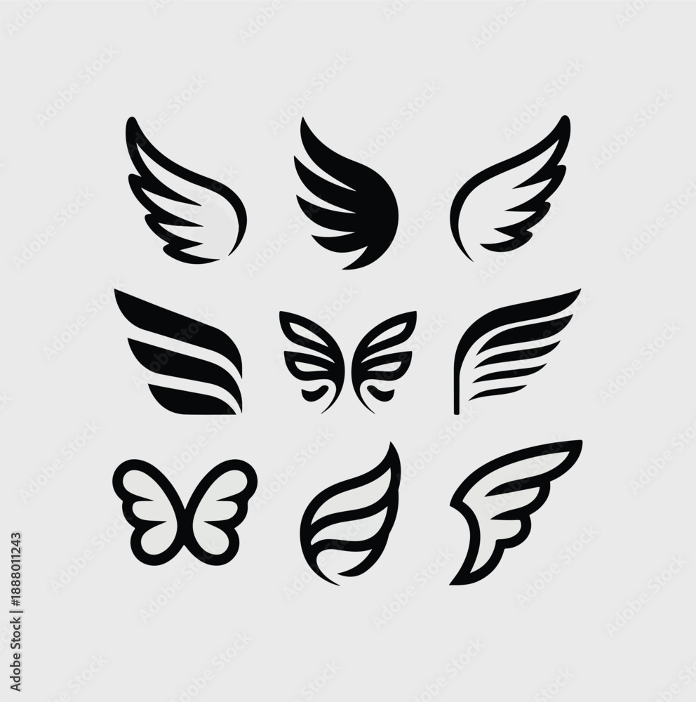 Fototapeta premium Minimalist black shape on white background vector illustration