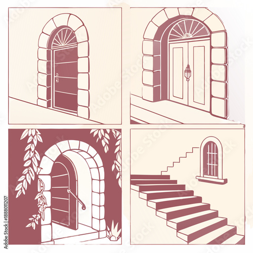 Surreal Portals & Gateways Collage Elements Abstract Art