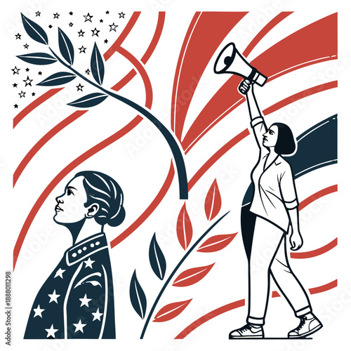 Symbolic Collage Icons Abstract Signs Retro Illustration Style