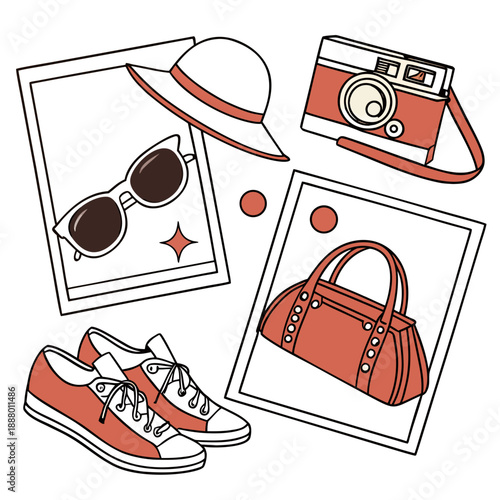 Retro Glamour Collage: Vintage Sunglasses & Fashion Hats