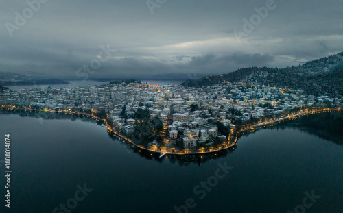 Photography lake, water, Kastoria, Greece, sky, landscape, reflection, clouds, nature, summe