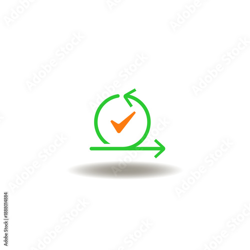 Vector illustration of arrows cycle with check mark. Sign of agile development. Symbol of devsecops. Icon of devops.