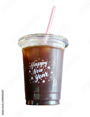 Wallpaper Mural A refreshing iced coffee drink in a transparent plastic cup with a straw Torontodigital.ca
