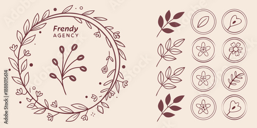 Vintage pink floral design elements set featuring vector flowers, leaves, and butterflies for elegant wedding ornaments, spring wallpaper, and summer nature frames