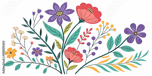 Vintage seamless spring floral pattern vector illustration featuring pink garden flowers and green leaves for nature-inspired wallpaper or card decoration