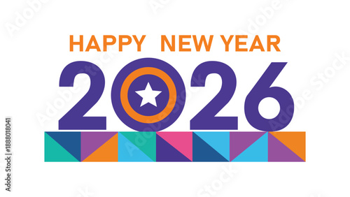 Happy New Year 2026 Vector Illustration