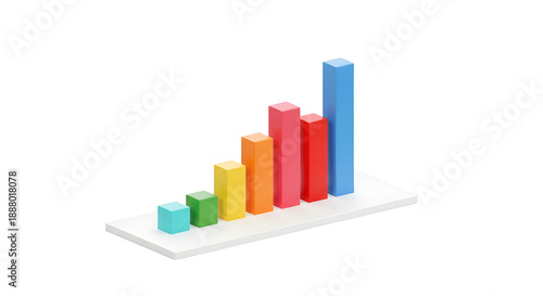 Free Download Colorful 3D Bar Chart Graph Showing Business Growth and Data Analysis isolated PNG with Transparent Background - GFXLoad
