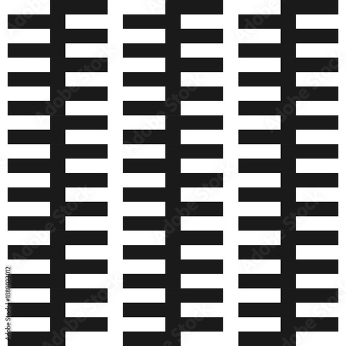 Vector seamless geometric structure pattern. Striped black and white abstract background. Monochrome linear texture. Endless unusual textile print