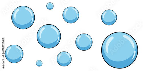 Floating Bubbles: A cluster of transparent bubbles gracefully floats, glistening with an ethereal light, inviting a sense of wonder and purity.