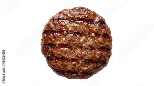 Grilled Beef Burger Patty Product Shot isolated PNG with Transparent Background
