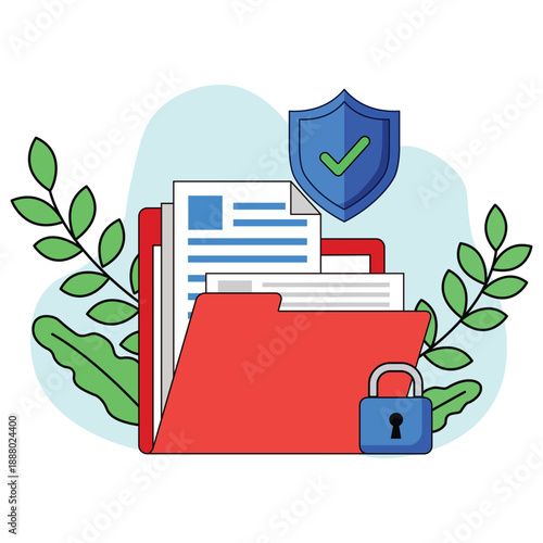 Secured Documents: Illustrative view of a secure file folder, symbolizes the secure nature of important documents within a protected system.