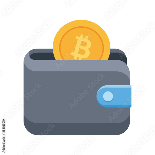 Bitcoin Wallet: A digital wallet showcasing a Bitcoin symbol, symbolizing a new age of digital currency and financial innovation. 