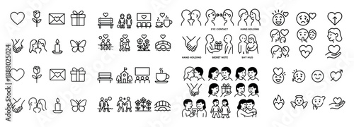 Simple line art of human emotions
