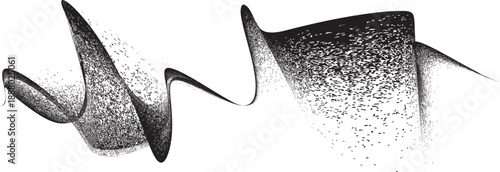 Sprayed black spiral line .Graffiti art design . Noise dispersion grungy wavy logo . Spray effect .Grunge texture . Distressed element . Grange textured vector