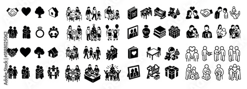 Family and community icons collection