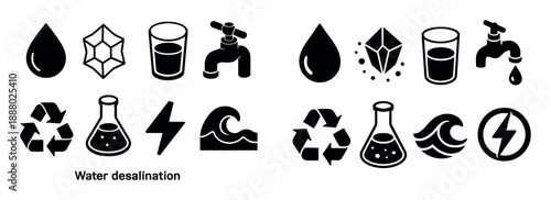 Desalination Icon Grid