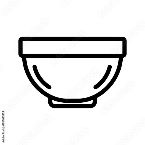 A Simple Line Art Icon of a Modern Bowl, Ideal for Culinary and Design Projects