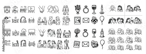 Romantic and friendship icon collection