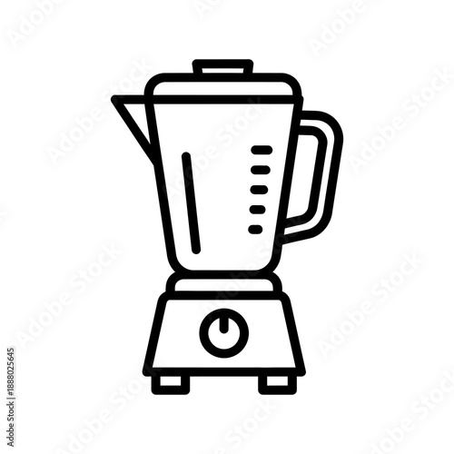 Sleek electric kitchen blender icon for smoothies and food preparation, illustrating modern culinary tools and healthy lifestyle appliance graphics