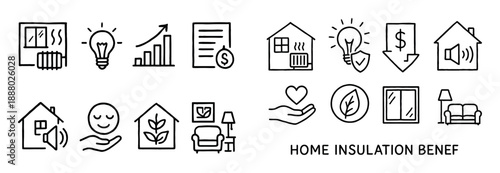 Home Insulation Icons
