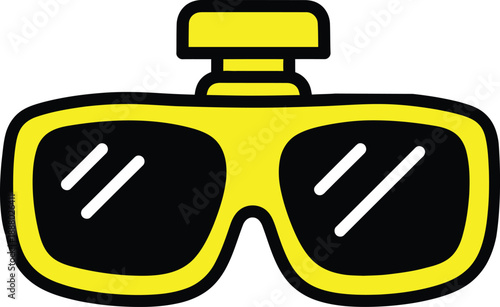 Stylish yellow sunglasses with black lenses
