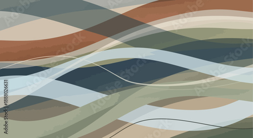 Abstract illustration of layered wave patterns in earthy tones via ImageFX