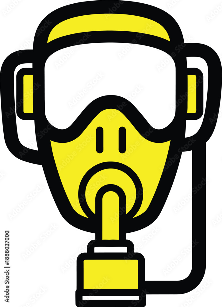 Obraz premium Flat design gas mask icon