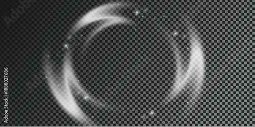 Transparent  circular Wind Air Flow Graphic Element