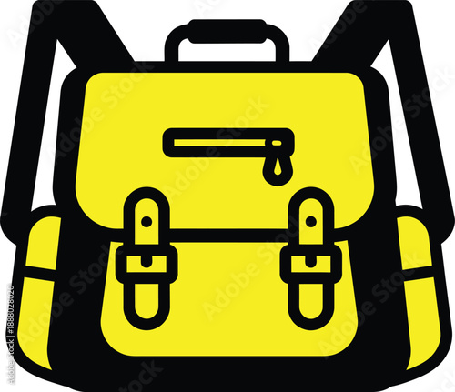 Vintage yellow backpack with black straps