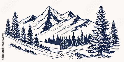 Serene mountain trail