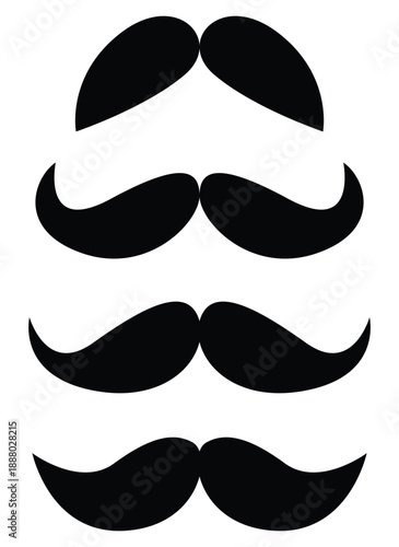Cartoon Mustaches Collection for Photobooth and Barbershop Design – Vector
