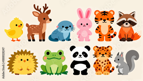 Cute cartoon animals collection