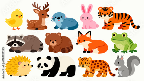 Cute cartoon animals collection