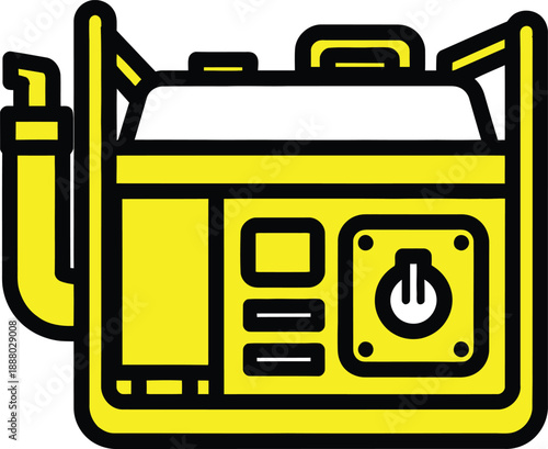 Portable generator icon in flat design style