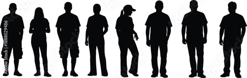 group, silhouette, diversity, posture, gesture, standing, black, white, icon, illustration, vector, design, symbol, people, identity, inclusion, community, anonymous, attire, collective