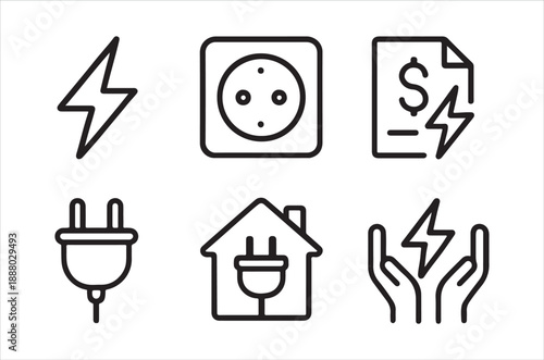Electrical symbols representing power energy home and financial costs