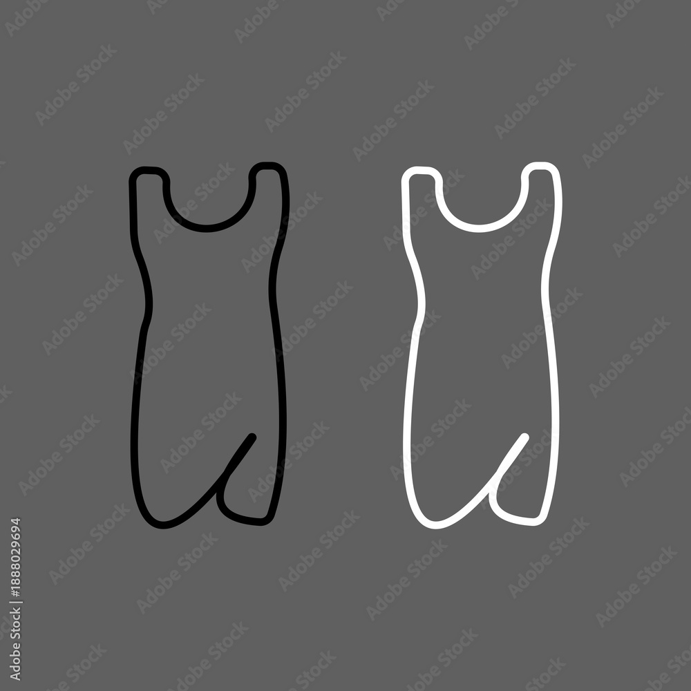 Obraz premium Sleeveless Bodysuit and Tank Top Outline Icons