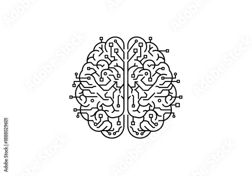 hand drawn sketch of human brain