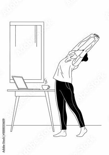 Morning Routine Illustration for Remote Workers